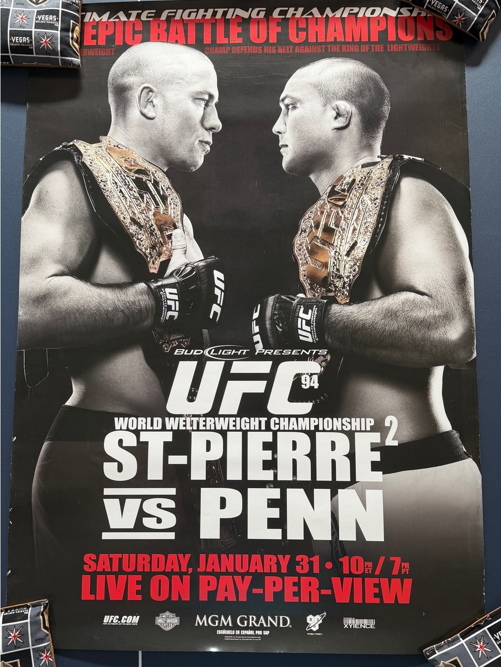 UFC 94 George St-Pierre vs BJ Penn Championship Poster